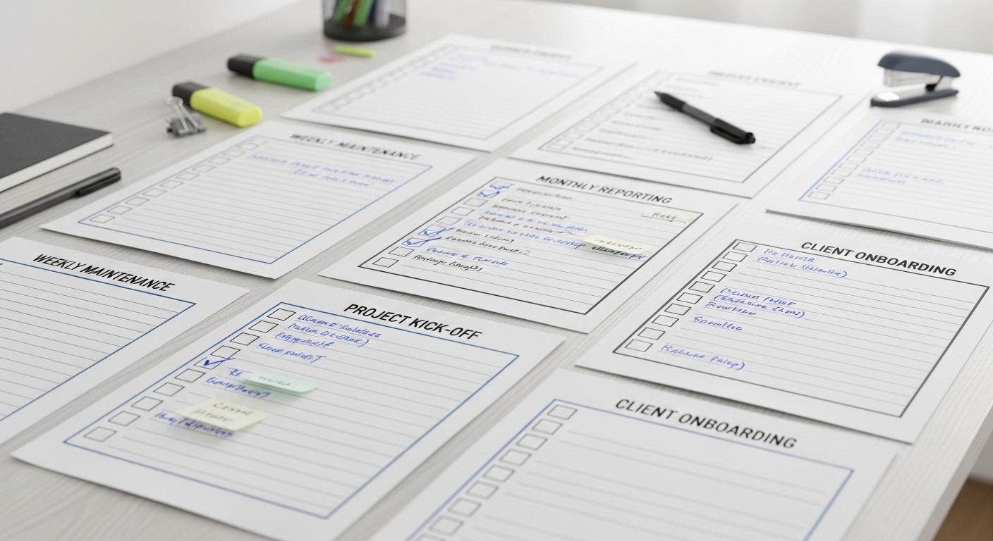 Uso de checklists para controle de tarefas recorrentes